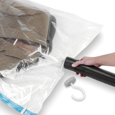 Transparent PA/PE hanger vacuum bag for clothes