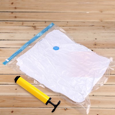 PA/PE transparent vacuum compressed bag with air pump